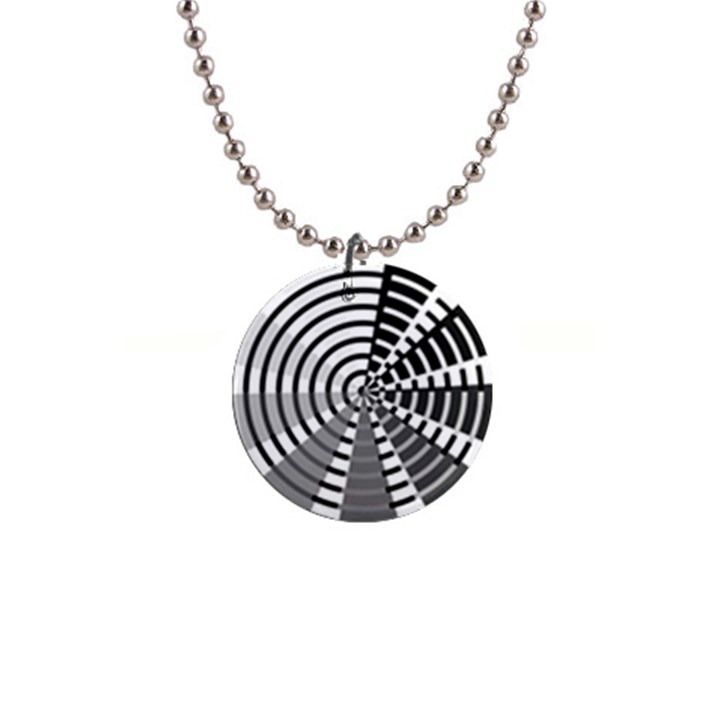 Nine Bar Monochrome Fade Squared Wheel 1  Button Necklace