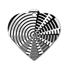 Nine Bar Monochrome Fade Squared Wheel Dog Tag Heart (two Sides) by WetdryvacsLair