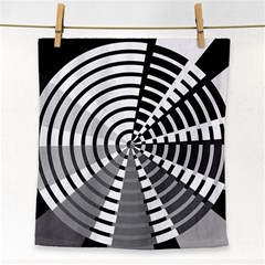 Nine Bar Monochrome Fade Squared Wheel Face Towel by WetdryvacsLair