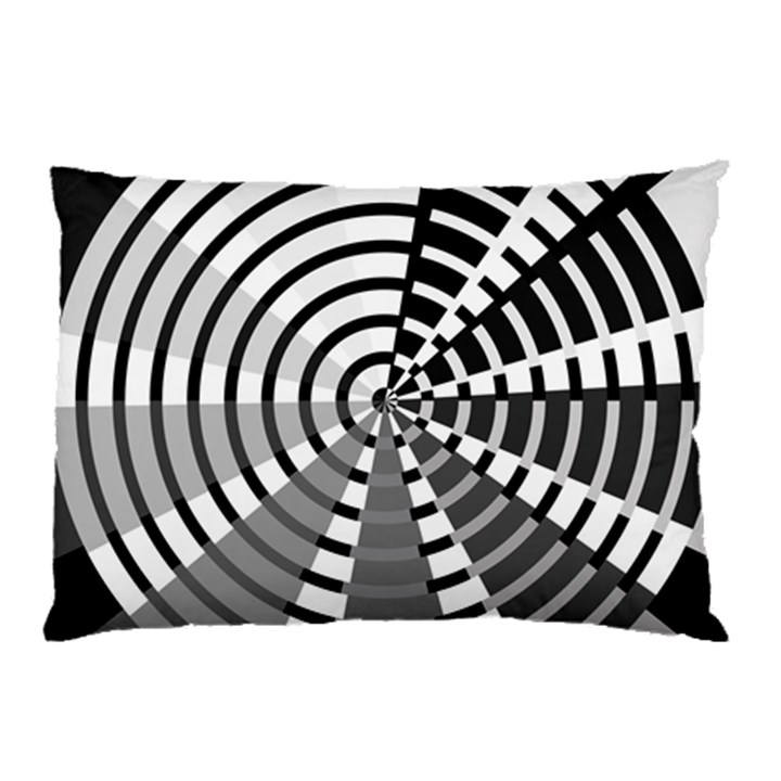 Nine Bar Monochrome Fade Squared Wheel Pillow Case