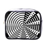 Nine Bar Monochrome Fade Squared Wheel Mini Toiletries Bag (One Side) Front