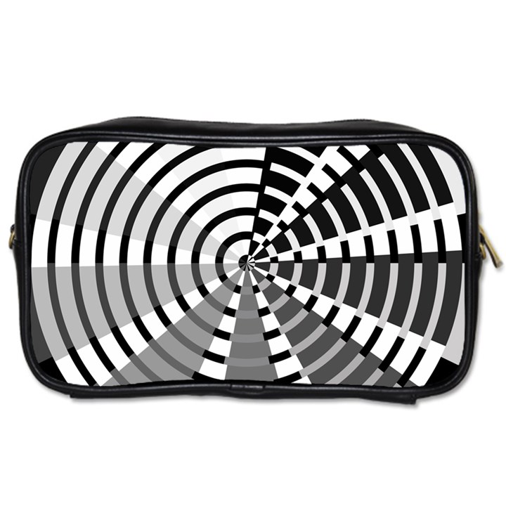 Nine Bar Monochrome Fade Squared Wheel Toiletries Bag (Two Sides)