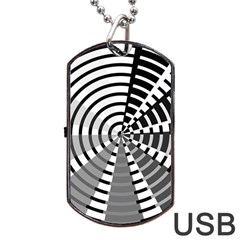 Nine Bar Monochrome Fade Squared Wheel Dog Tag Usb Flash (two Sides) by WetdryvacsLair