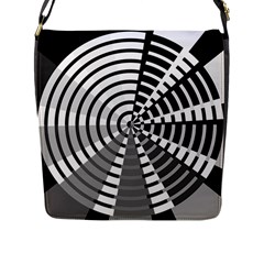 Nine Bar Monochrome Fade Squared Wheel Flap Closure Messenger Bag (l) by WetdryvacsLair