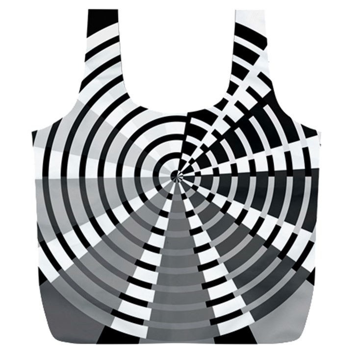 Nine Bar Monochrome Fade Squared Wheel Full Print Recycle Bag (XXXL)