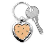 Delicate decorative seamless  pattern with  fairy fish on the peach background Key Chain (Heart) Front