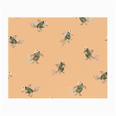 Delicate Decorative Seamless  Pattern With  Fairy Fish On The Peach Background Small Glasses Cloth by EvgeniiaBychkova