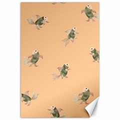 Delicate Decorative Seamless  Pattern With  Fairy Fish On The Peach Background Canvas 12  X 18 