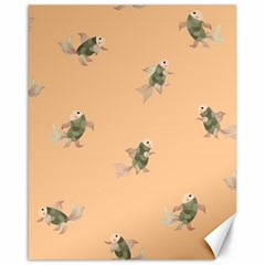 Delicate Decorative Seamless  Pattern With  Fairy Fish On The Peach Background Canvas 16  X 20 