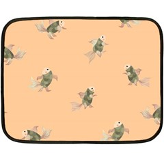 Delicate Decorative Seamless  Pattern With  Fairy Fish On The Peach Background Double Sided Fleece Blanket (mini) 