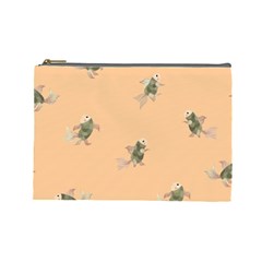 Delicate Decorative Seamless  Pattern With  Fairy Fish On The Peach Background Cosmetic Bag (large)