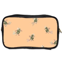 Delicate Decorative Seamless  Pattern With  Fairy Fish On The Peach Background Toiletries Bag (one Side) by EvgeniiaBychkova