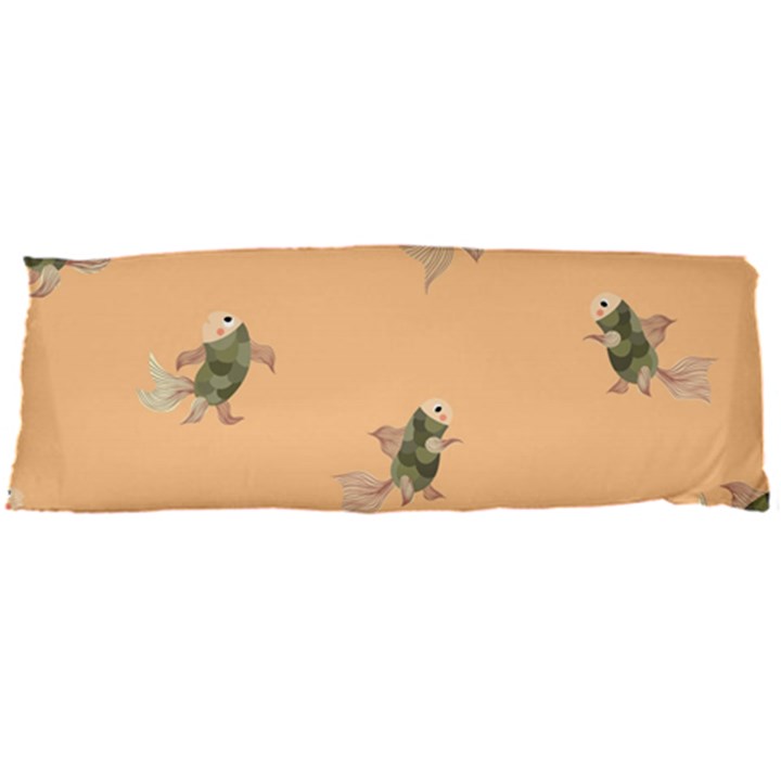 Delicate decorative seamless  pattern with  fairy fish on the peach background Body Pillow Case Dakimakura (Two Sides)