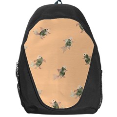 Delicate Decorative Seamless  Pattern With  Fairy Fish On The Peach Background Backpack Bag by EvgeniiaBychkova