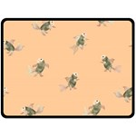 Delicate decorative seamless  pattern with  fairy fish on the peach background Double Sided Fleece Blanket (Large)  80 x60  Blanket Front