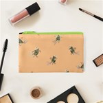 Delicate decorative seamless  pattern with  fairy fish on the peach background Cosmetic Bag (XS) Front