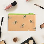 Delicate decorative seamless  pattern with  fairy fish on the peach background Cosmetic Bag (XS) Back