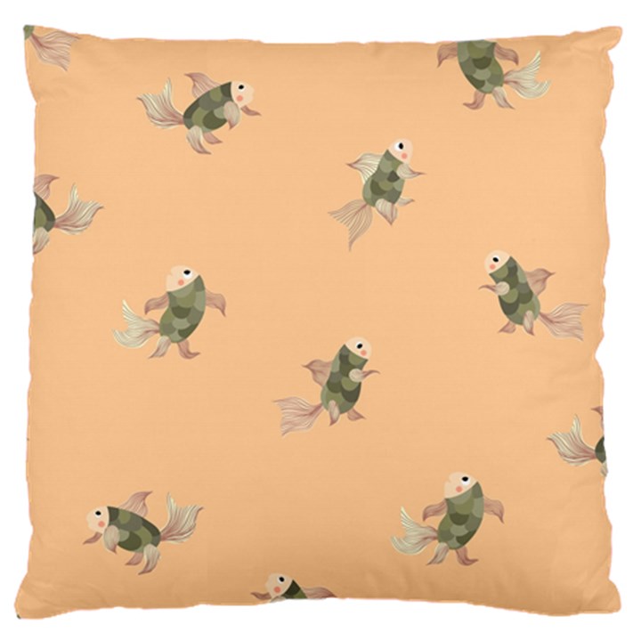 Fairy fish on  peach background Large Cushion Case (One Side)