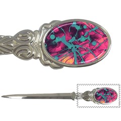 Pink And Turquoise Alcohol Ink Letter Opener by Dazzleway