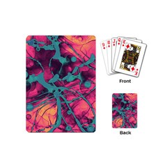 Pink And Turquoise Alcohol Ink Playing Cards Single Design (mini) by Dazzleway