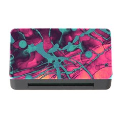 Pink And Turquoise Alcohol Ink Memory Card Reader With Cf by Dazzleway