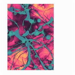 Pink And Turquoise Alcohol Ink Large Garden Flag (two Sides) by Dazzleway