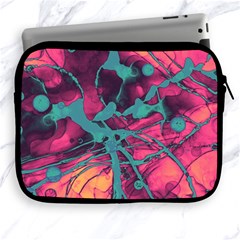 Pink And Turquoise Alcohol Ink Apple Ipad 2/3/4 Zipper Cases by Dazzleway