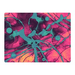 Pink And Turquoise Alcohol Ink Double Sided Flano Blanket (mini)  by Dazzleway