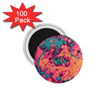 Orange and turquoise alcohol ink  1.75  Magnets (100 pack)  Front