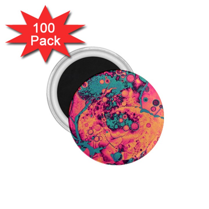 Orange and turquoise alcohol ink  1.75  Magnets (100 pack) 