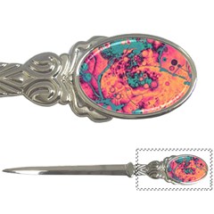 Orange And Turquoise Alcohol Ink  Letter Opener by Dazzleway