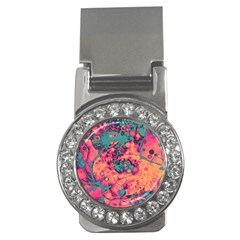 Orange And Turquoise Alcohol Ink  Money Clips (cz)  by Dazzleway