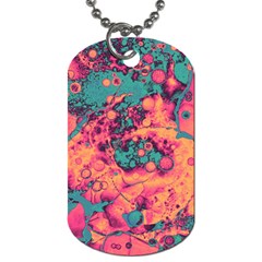 Orange And Turquoise Alcohol Ink  Dog Tag (one Side) by Dazzleway