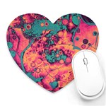 Orange and turquoise alcohol ink  Heart Mousepads Front