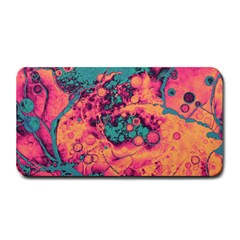 Orange And Turquoise Alcohol Ink  Medium Bar Mats by Dazzleway