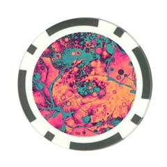 Orange And Turquoise Alcohol Ink  Poker Chip Card Guard (10 Pack) by Dazzleway