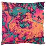 Orange and turquoise alcohol ink  Large Cushion Case (Two Sides) Front