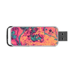 Orange And Turquoise Alcohol Ink  Portable Usb Flash (one Side) by Dazzleway