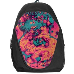 Orange And Turquoise Alcohol Ink  Backpack Bag by Dazzleway