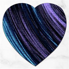 Blue And Purple Stripes Jigsaw Puzzle (heart) by Dazzleway