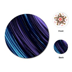 Blue And Purple Stripes Playing Cards Single Design (round) by Dazzleway