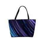 Blue and purple stripes Classic Shoulder Handbag Back