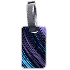 Blue And Purple Stripes Luggage Tag (two Sides) by Dazzleway