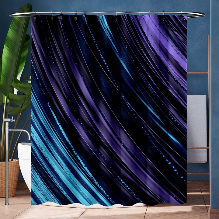 Blue and purple stripes Shower Curtain 60  x 72  (Medium) 