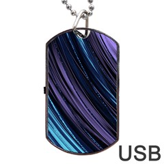 Blue And Purple Stripes Dog Tag Usb Flash (one Side) by Dazzleway