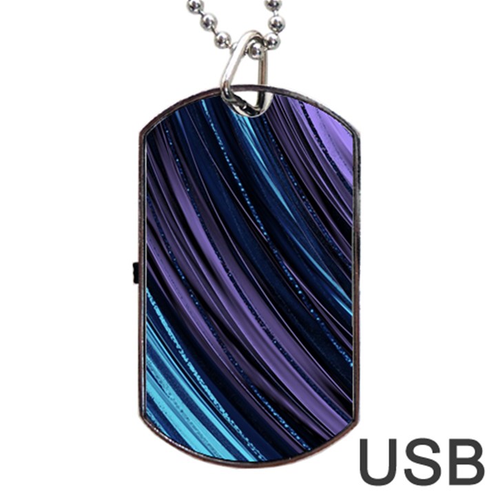 Blue and purple stripes Dog Tag USB Flash (Two Sides)