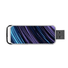 Blue And Purple Stripes Portable Usb Flash (one Side) by Dazzleway