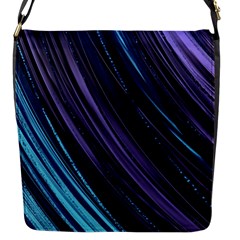 Blue And Purple Stripes Flap Closure Messenger Bag (s) by Dazzleway