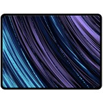 Blue and purple stripes Double Sided Fleece Blanket (Large)  80 x60  Blanket Front