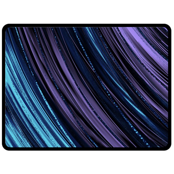 Blue and purple stripes Double Sided Fleece Blanket (Large) 